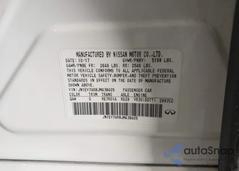 2018 Infiniti Q50 3.0T Luxe from USA, damaged, VIN JN1EV7AR8JM438405
